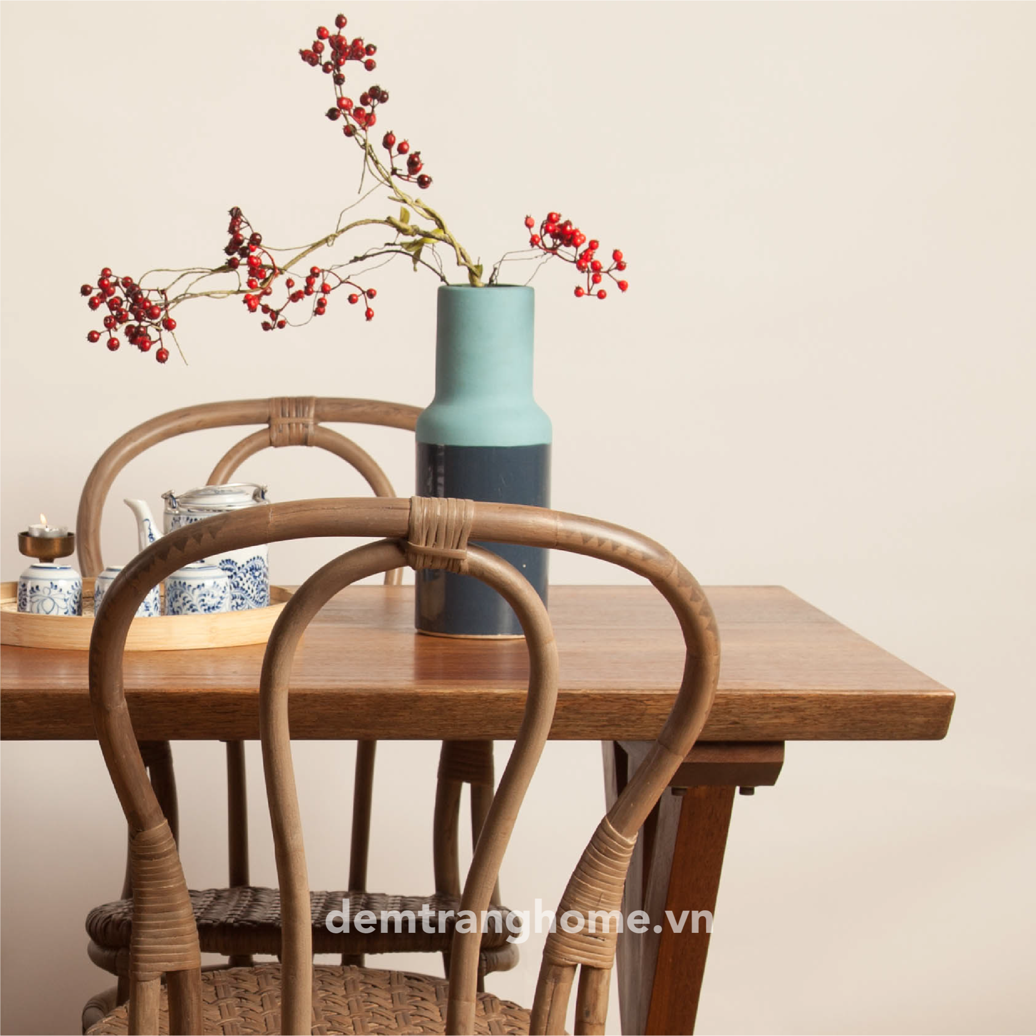 Combo 4 ghế ăn CURVY từ mây tự nhiên
