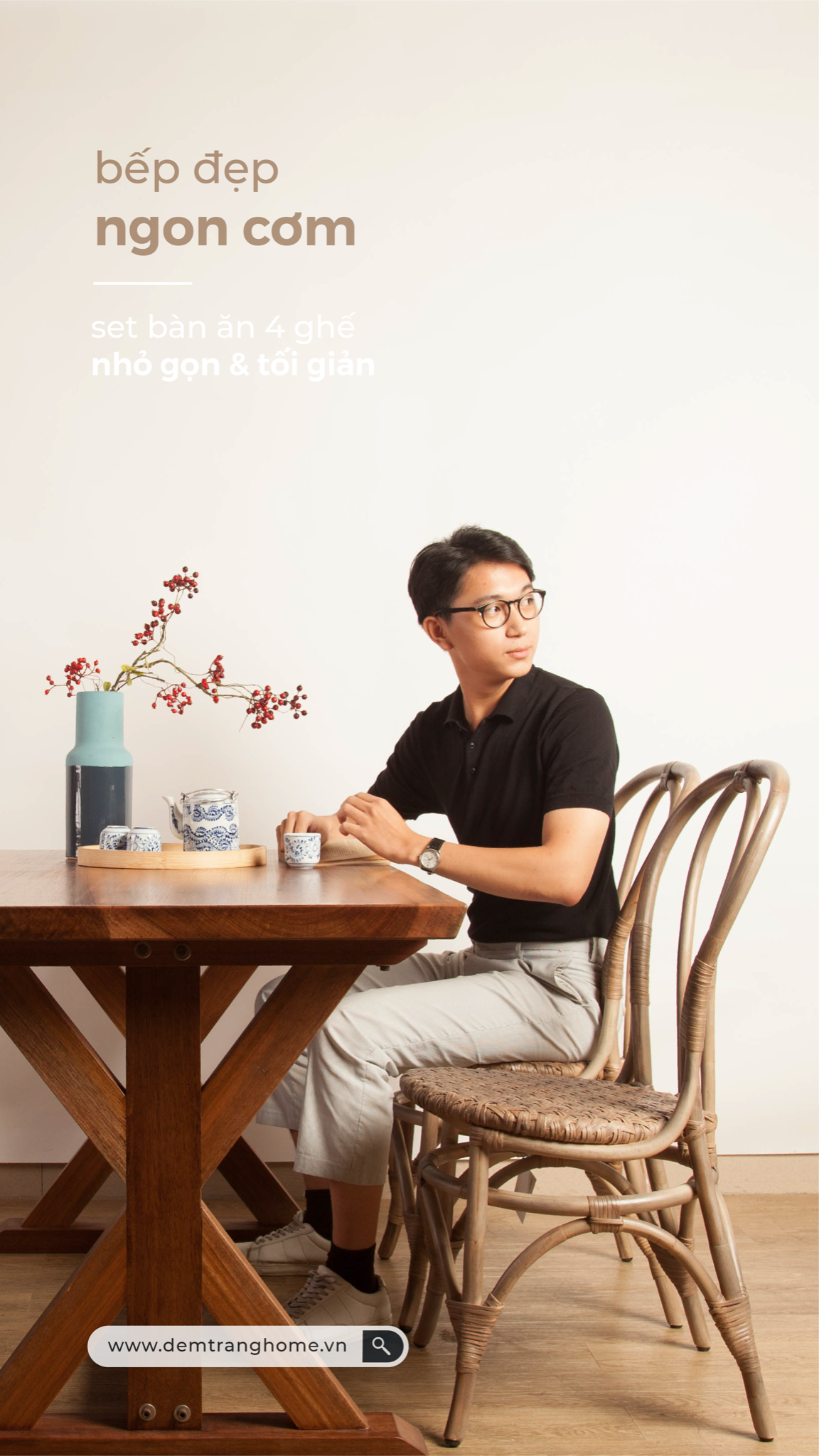 Ghế ăn mây tự nhiên CURVY