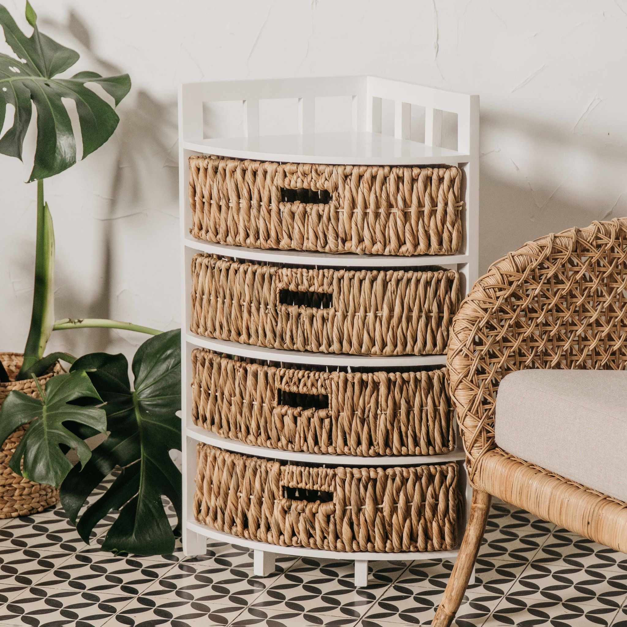 KỆ GÓC 4 NGĂN LỤC BÌNH - TRẮNG (WH516/4)