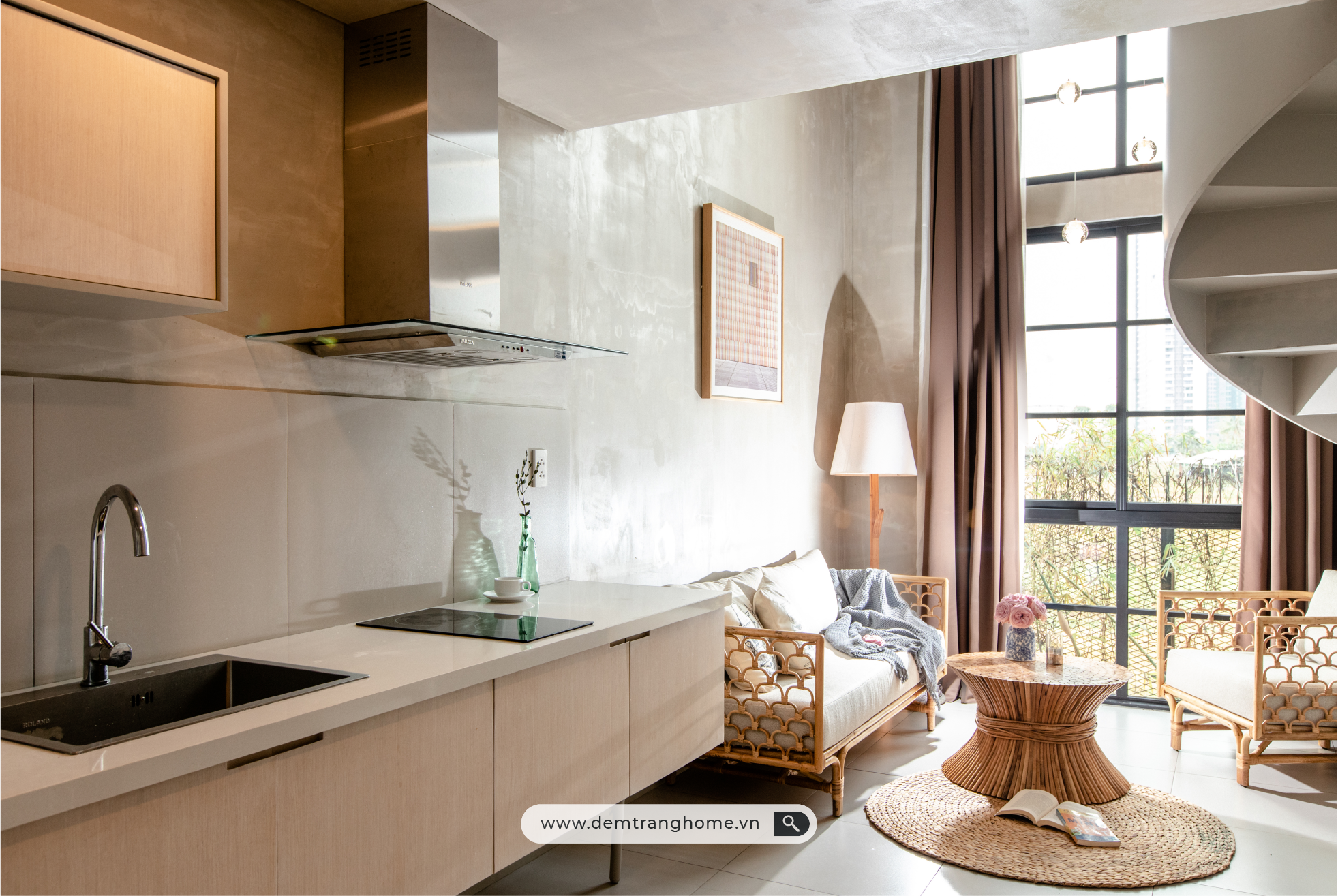 SOFA ĐƠN VỎ SÒ SHELLY - SOFA MÂY TỰ NHIÊN