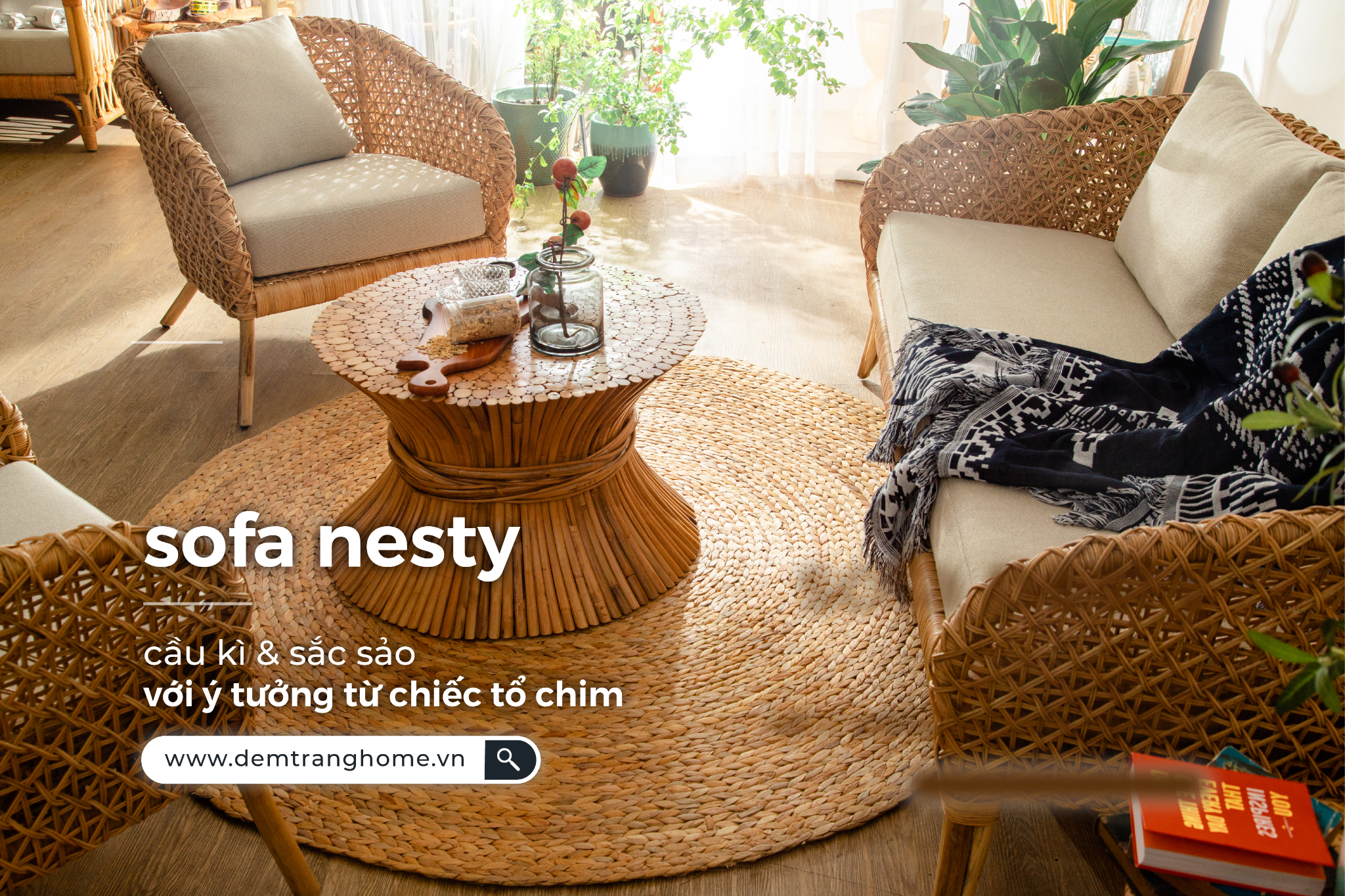  SOFA TỔ CHIM NESTY ĐƠN - SOFA MÂY TỰ NHIÊN 