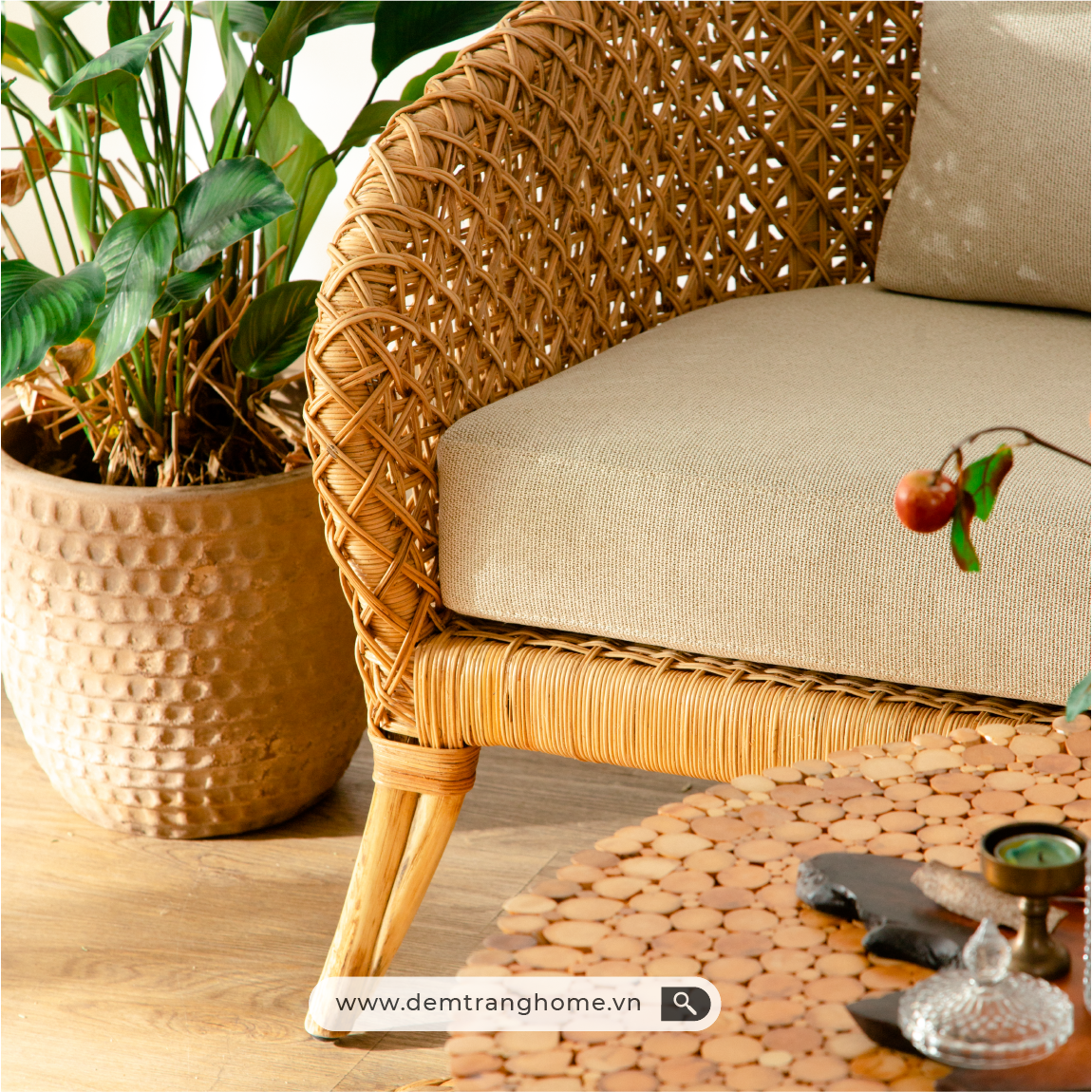  SOFA TỔ CHIM NESTY ĐƠN - SOFA MÂY TỰ NHIÊN 