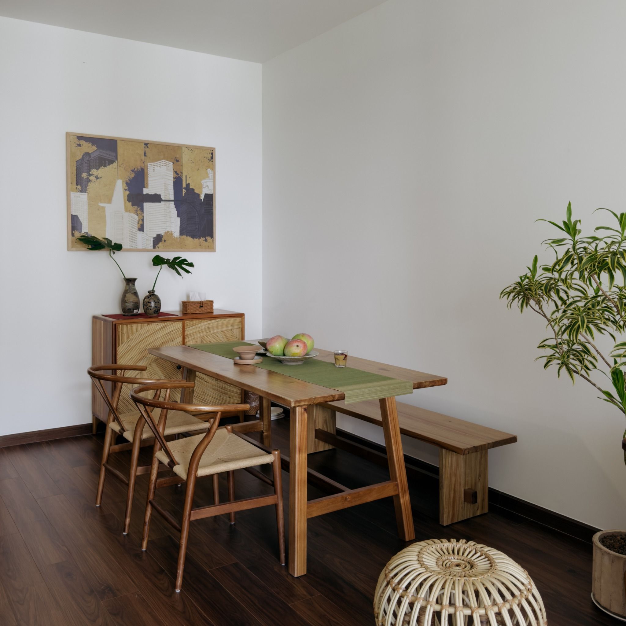 COMBO QUÂY QUẦN - TRỌN BỘ NỘI THẤT PHÒNG ĂN KẾT HỢP TỦ ACACIA