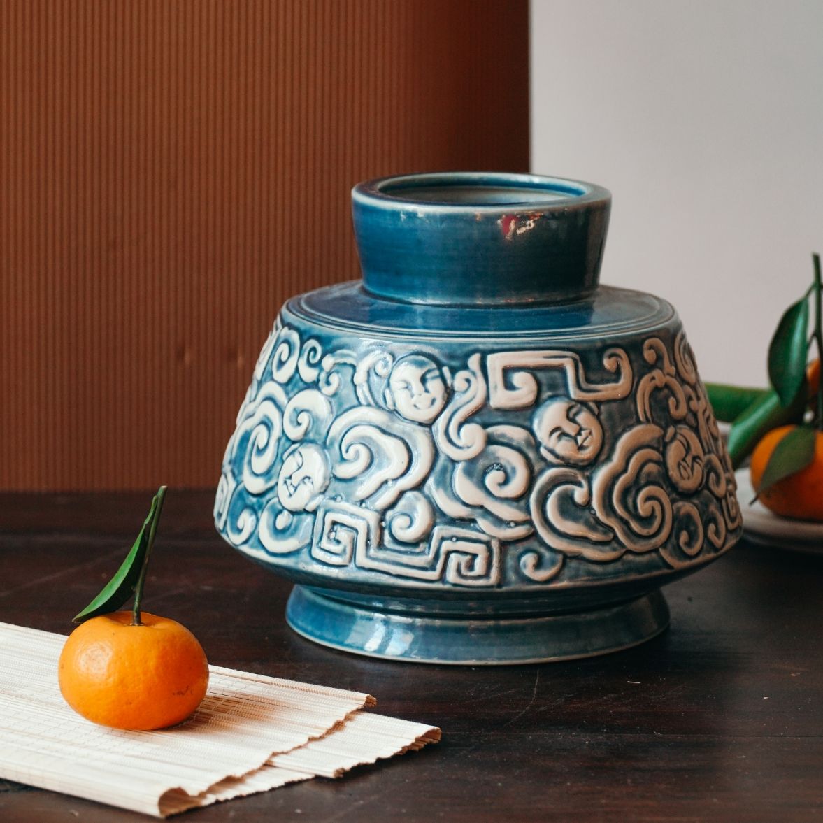 Bình gốm hoa văn Việt - Gốm Thủ Công - Gốm Vuốt Tay