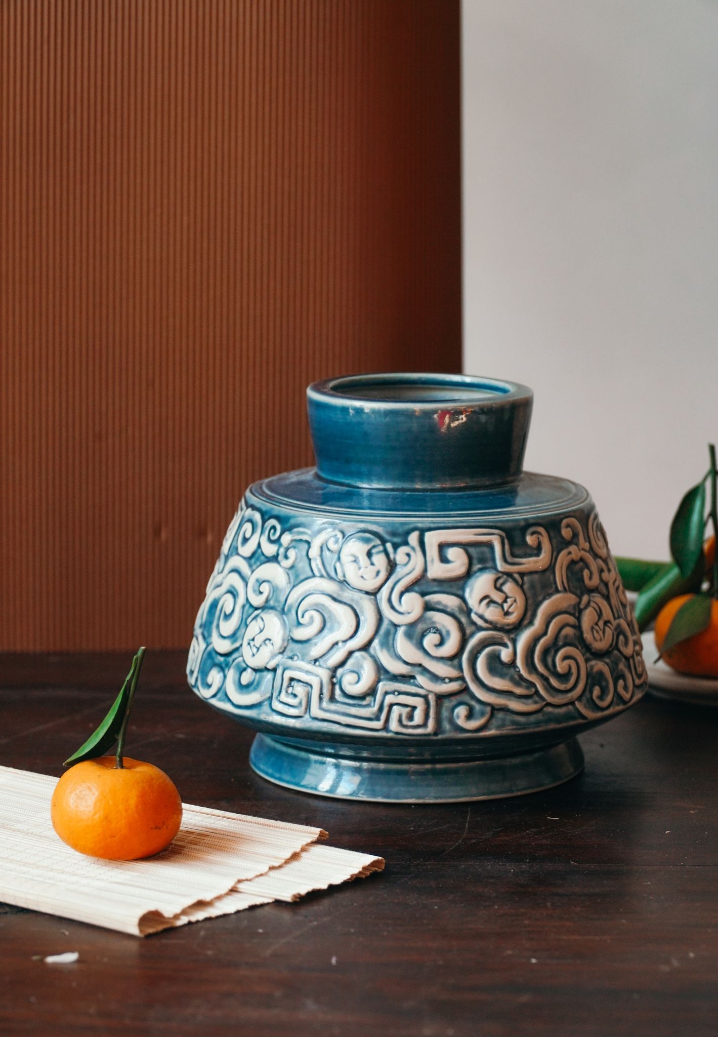Bình gốm hoa văn Việt - Gốm Thủ Công - Gốm Vuốt Tay