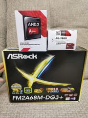 COMBO AMD Mainboard ASRock FM2A68M-DG3+  CPU AMD A8 7680 (3.5GHz Up to 3.8GHz, FM2+, 4 Cores 4 Threads) Box Chính Hãng NEW BH 36 THÁNG