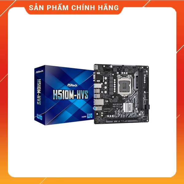 Mainboard ASROCK H510M-HVS (Intel H510, Socket 1200, m-ATX, 2 khe Ram DDR4) NEW BH 36 THÁNG