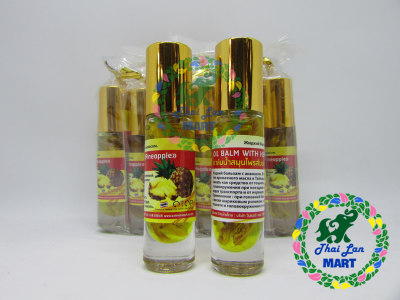 Dầu lăn oil balm with herb pineapple otop hương trái thơm chính hãng thái lan 8 ml