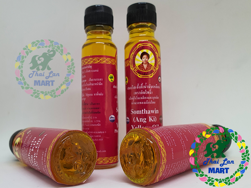 Dầu gió nước vàng somthawin yellow oil chính hãng thái lan 24ml