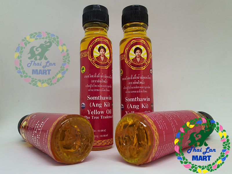 Dầu gió nước vàng somthawin yellow oil chính hãng thái lan 24ml