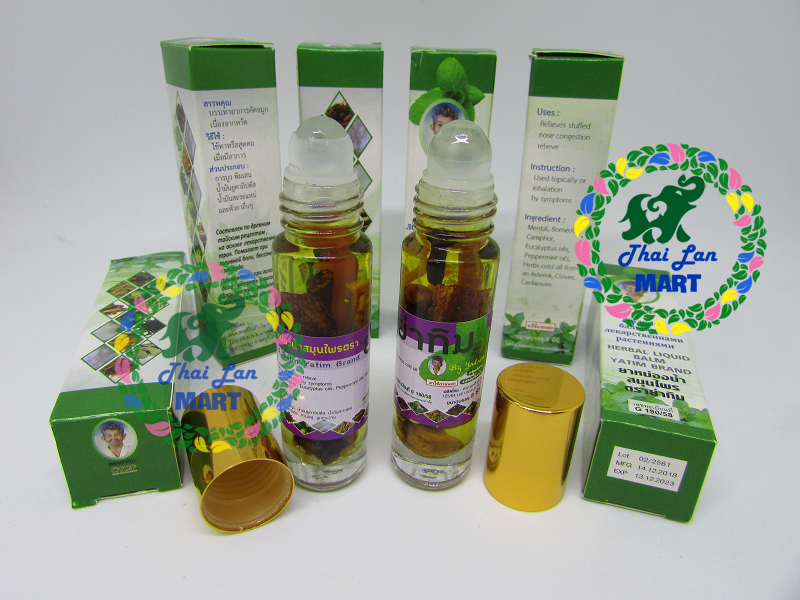 Dầu lăn 13 loại thảo dược herbal liquid balm yatim thái lan 8 ml