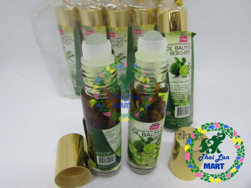 Dầu gió lăn oil balm with bergamot otop trái chúc chính hãng thái lan 8 ml