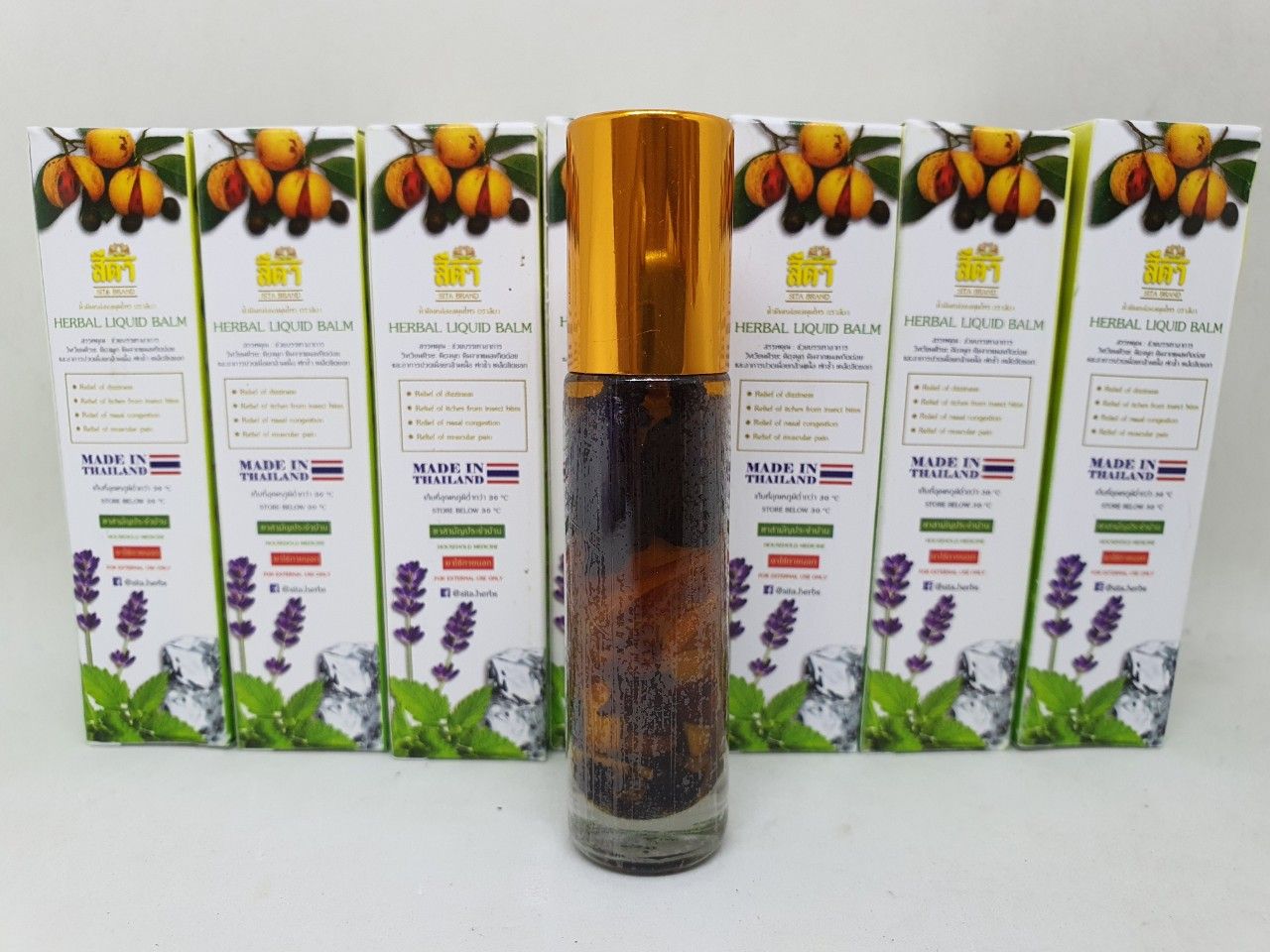 Dầu lăn sita brand herbal liquid balm 20 vị thảo mộc chính hãng thái lan 8 ml