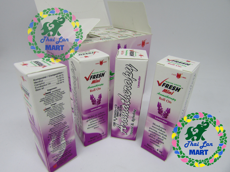 Dầu lăn vfresh mini indonesia mùi hương hoa lavender chính hãng 4 ml