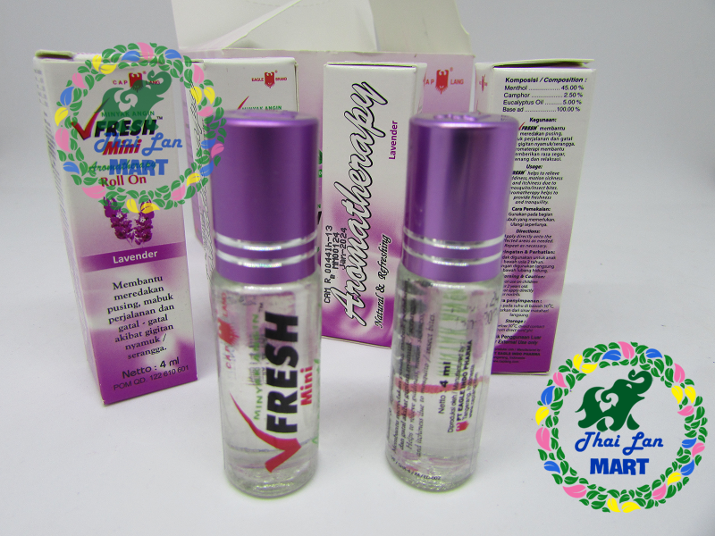 Dầu lăn vfresh mini indonesia mùi hương hoa lavender chính hãng 4 ml