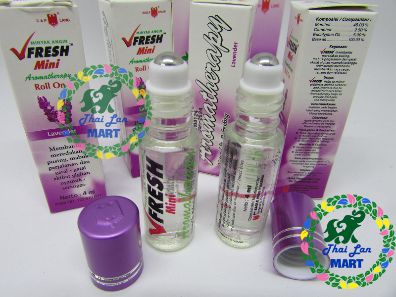 Dầu lăn vfresh mini indonesia mùi hương hoa lavender chính hãng 4 ml