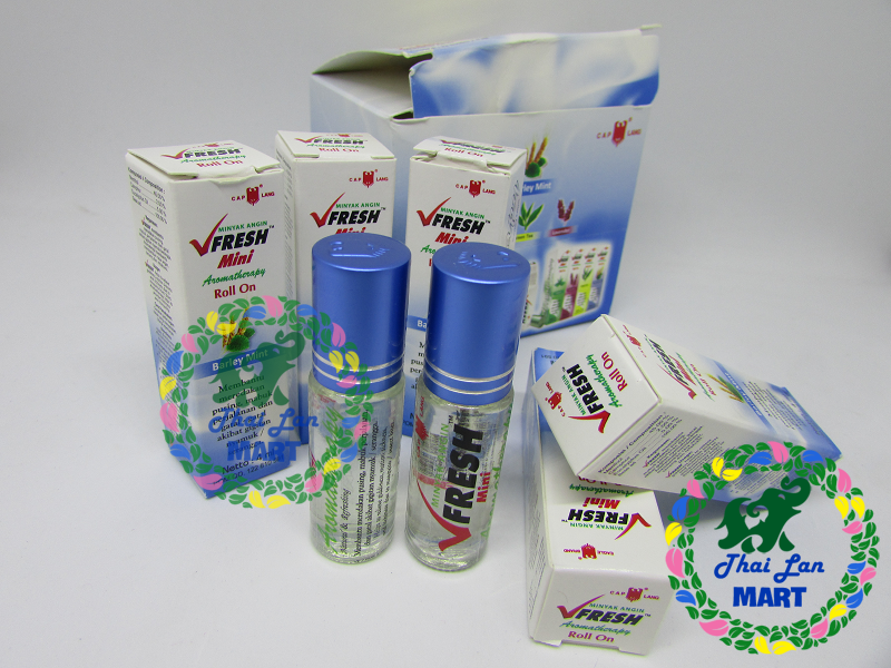 Dầu lăn vfresh mini barley thái lan hương lúa mạch bạc hà 4 ML