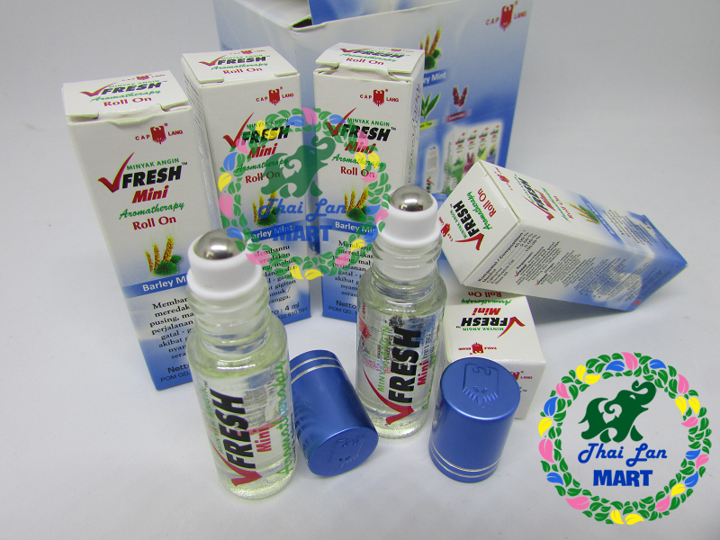 Dầu lăn vfresh mini barley thái lan hương lúa mạch bạc hà 4 ML
