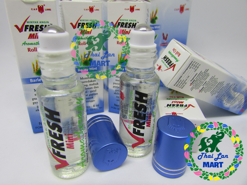 Dầu lăn vfresh mini barley thái lan hương lúa mạch bạc hà 4 ML
