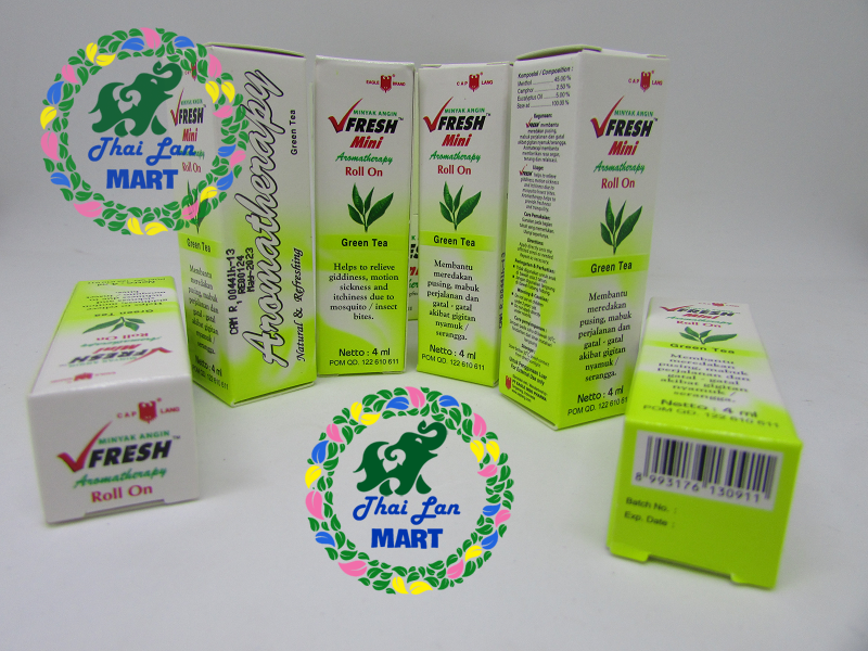 Dầu lăn vfresh green tea indonesia mùi hương trà xanh chính hãng 4 ml