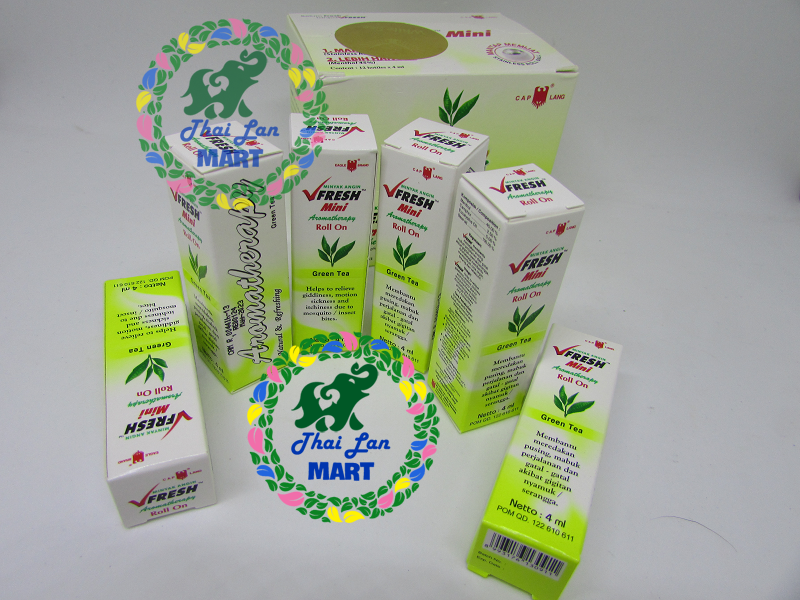 Dầu lăn vfresh green tea indonesia mùi hương trà xanh chính hãng 4 ml