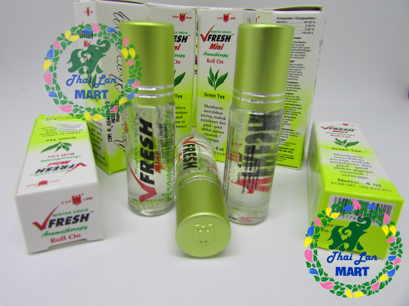 Dầu lăn vfresh green tea indonesia mùi hương trà xanh chính hãng 4 ml