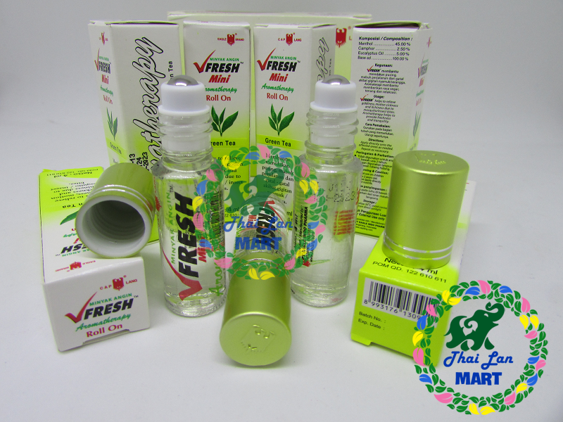 Dầu lăn vfresh green tea indonesia mùi hương trà xanh chính hãng 4 ml