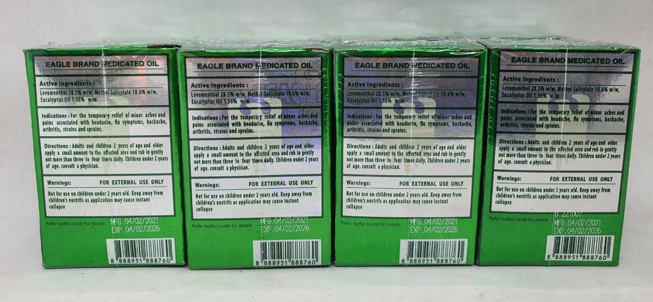 12 chai dầu nước xanh singapore một nắp hàng chính hãng 3 ml
