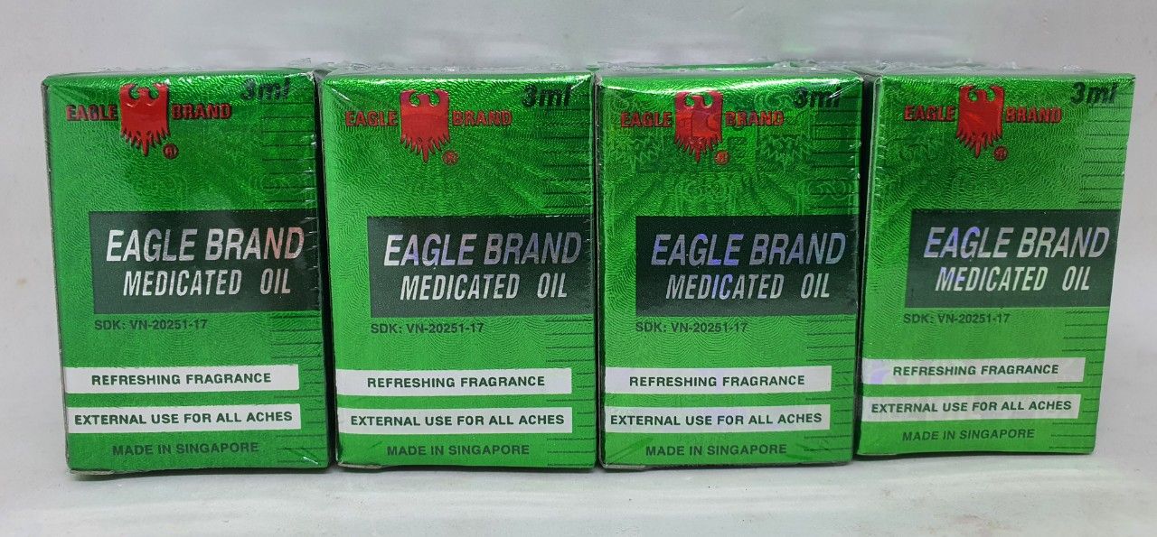 12 chai dầu nước xanh singapore một nắp hàng chính hãng 3 ml