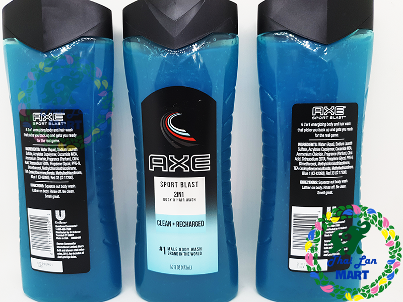 Dầu gội mỹ axe sport blast nam 2in1 body và tóc 473 ml