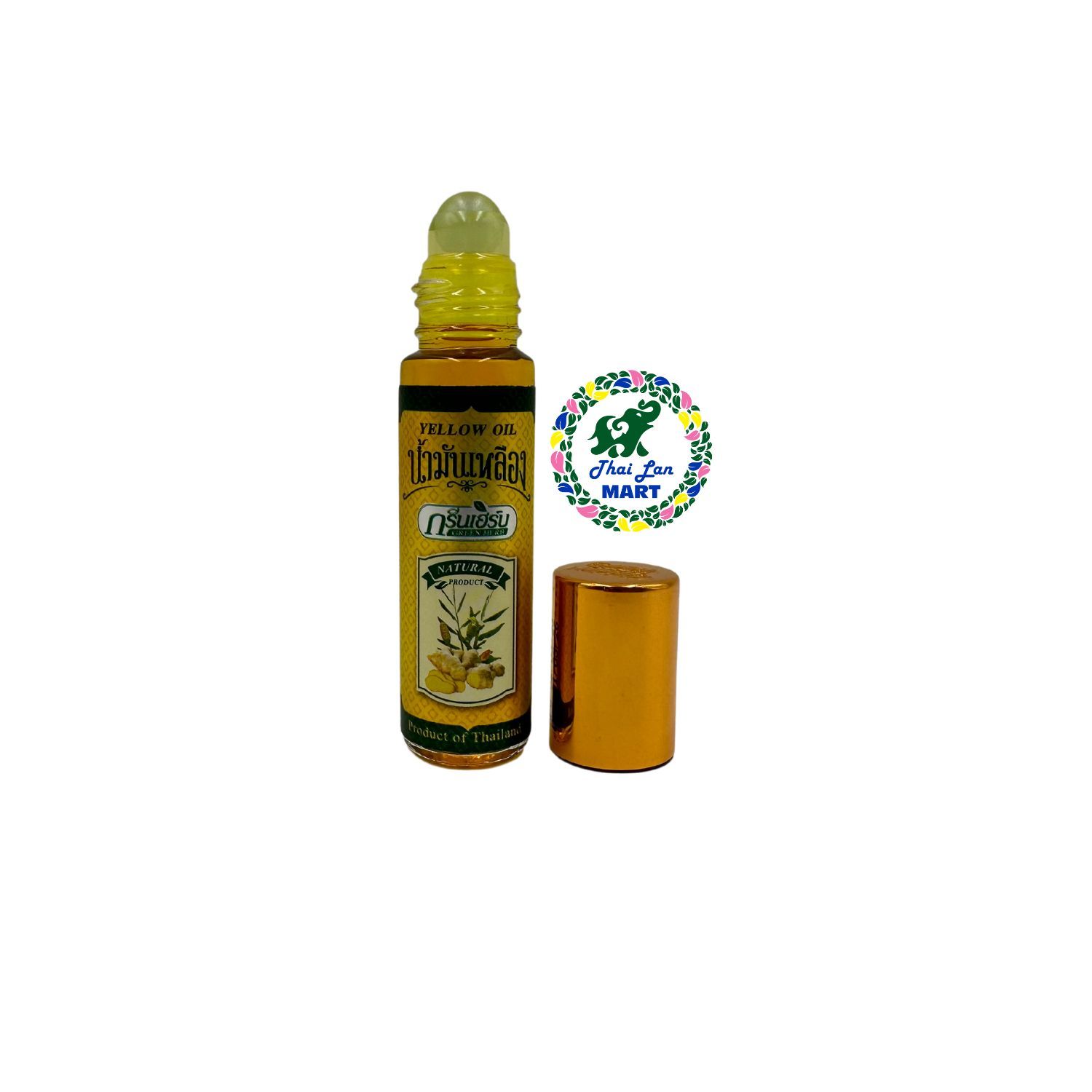  Dầu gió green herb medicated yellow oil masage giảm cảm cúm nhức đầu hàng nội địa chính hãng thái lan 