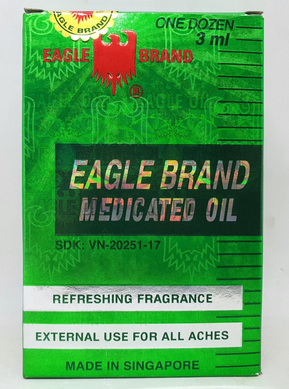 12 chai dầu nước xanh singapore một nắp hàng chính hãng 3 ml