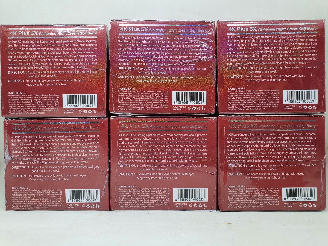 Kem dưỡng trắng da mặt 4k plus whitening night cream màu đỏ dùng ban đêm chính hãng thái lan 20 gam