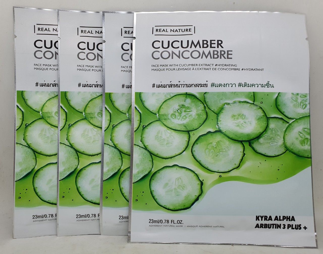 10 gói mặt nạ kyra alpha arbutin 3 plus + cucumber concombre tinh chất dưa leo hàng chính hãng hàn quốc