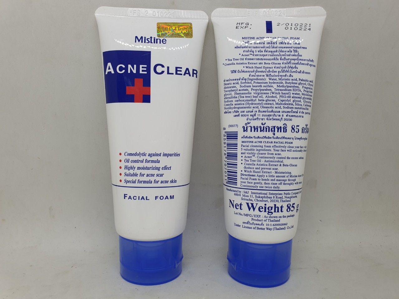 Sữa rữa mặt mistine acne clear facial foam chính hãng thái lan 85 gam