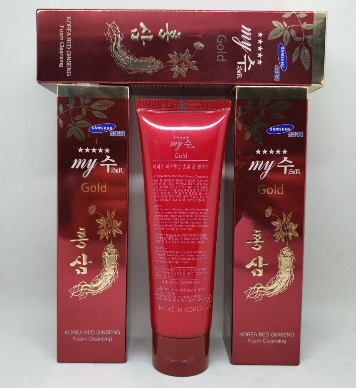 Sữa rửa mặt my gold korea red ginseng foam cleasing samsung hàn quốc 130 ml