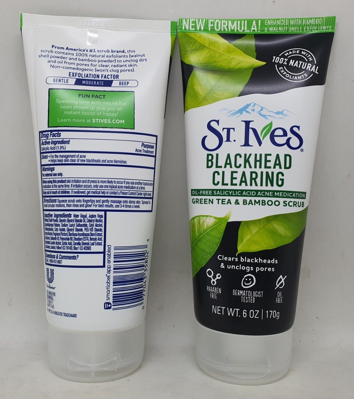 Sữa rửa mặt st. ives blackhead clearing green tea & bamboo scrub chính hãng mỹ 170 gam