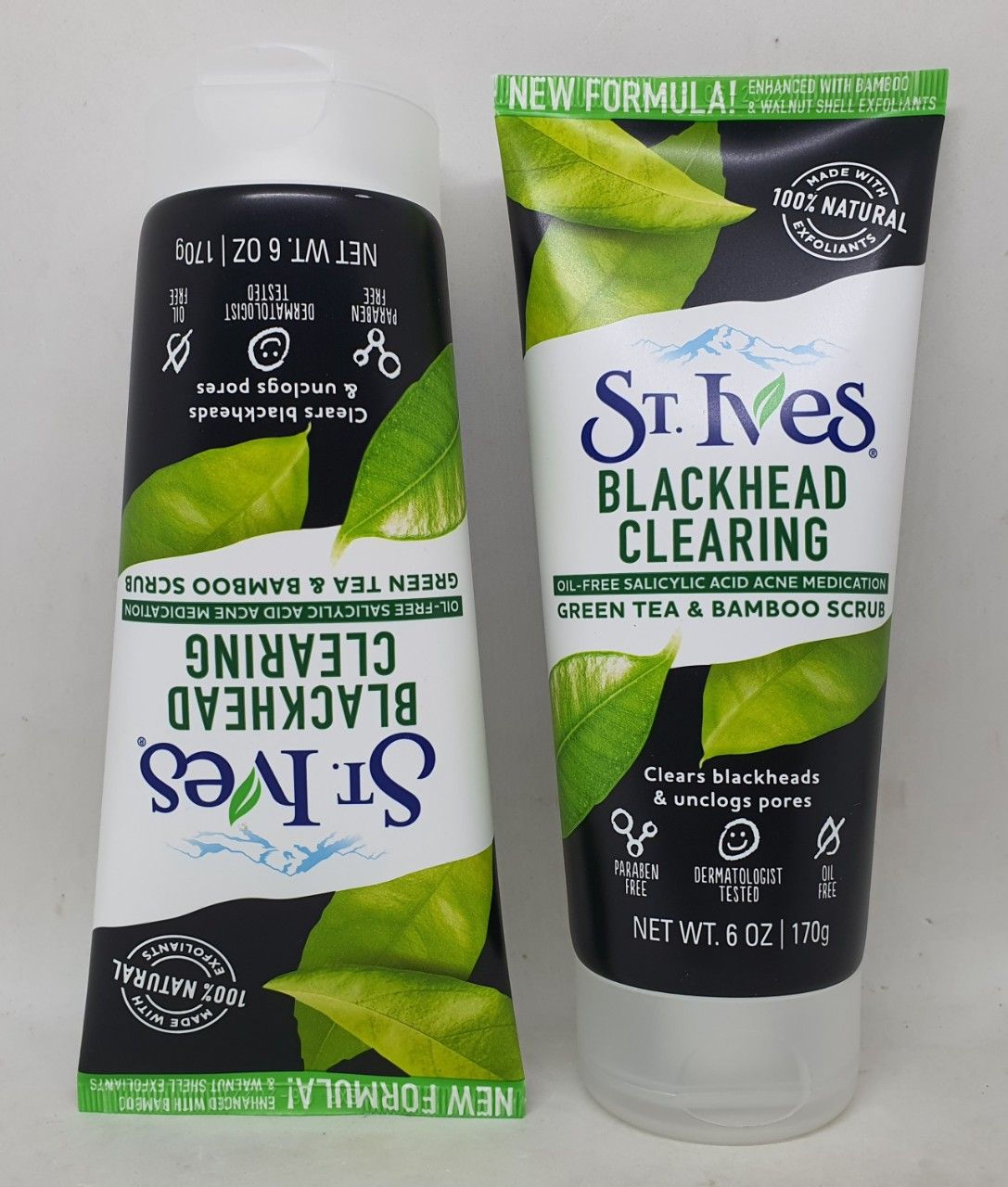 Sữa rửa mặt st. ives blackhead clearing green tea & bamboo scrub chính hãng mỹ 170 gam