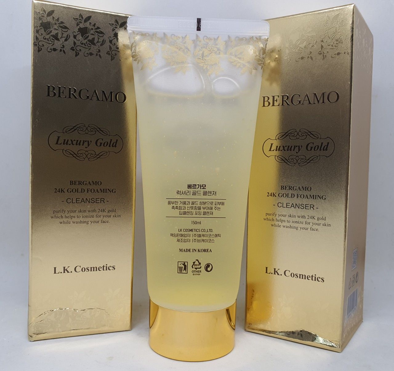 Sữa rữa mặt bergamo 24k gold foaming làm sạch trắng da hàn quốc 150 ml