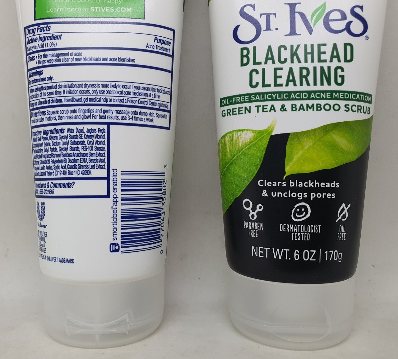 Sữa rửa mặt st. ives blackhead clearing green tea & bamboo scrub chính hãng mỹ 170 gam