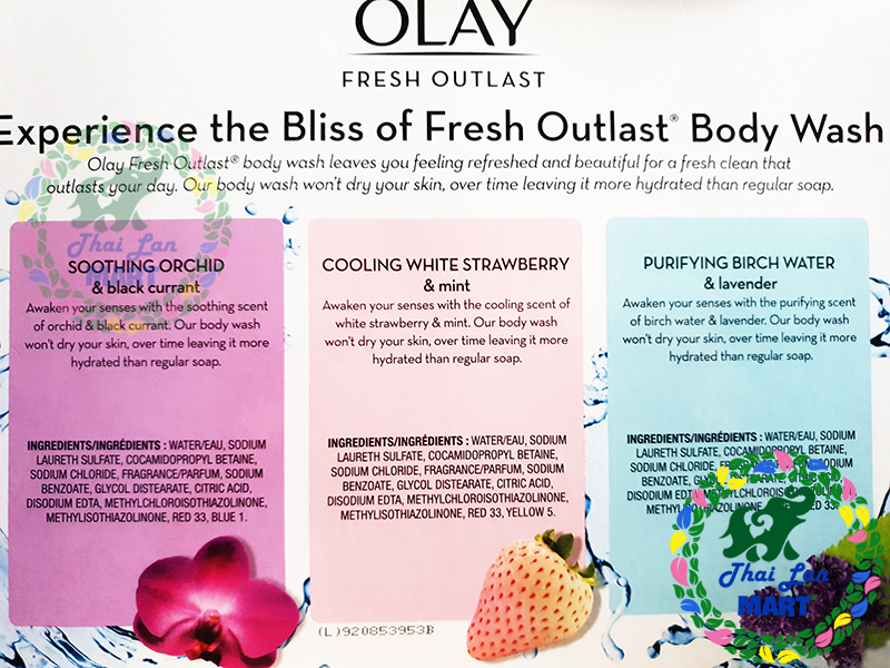 Sữa tắm OLAY FRESH OUTLAST Cooling White Strawberry Mint 700ml