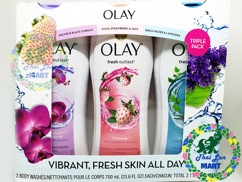 Sữa tắm OLAY FRESH OUTLAST Cooling White Strawberry Mint 700ml