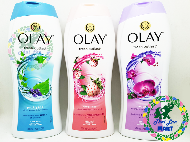 Sữa tắm OLAY FRESH OUTLAST Cooling White Strawberry Mint 700ml