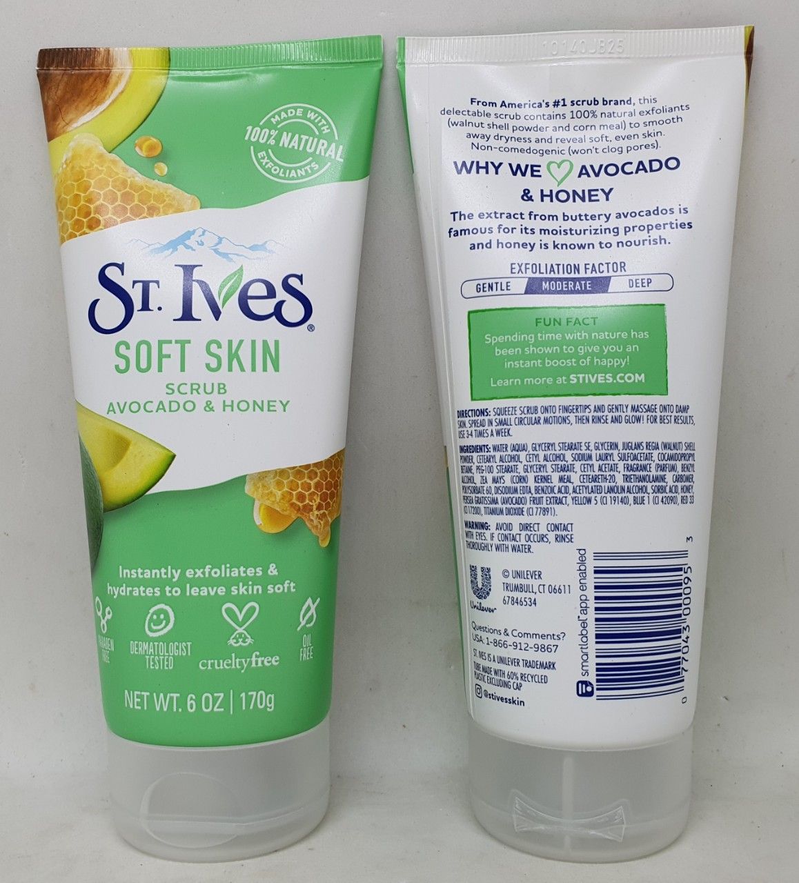 Sữa rửa mặt st. ives soft skin scrub avocado & honey chính hãng mỹ 170 gam