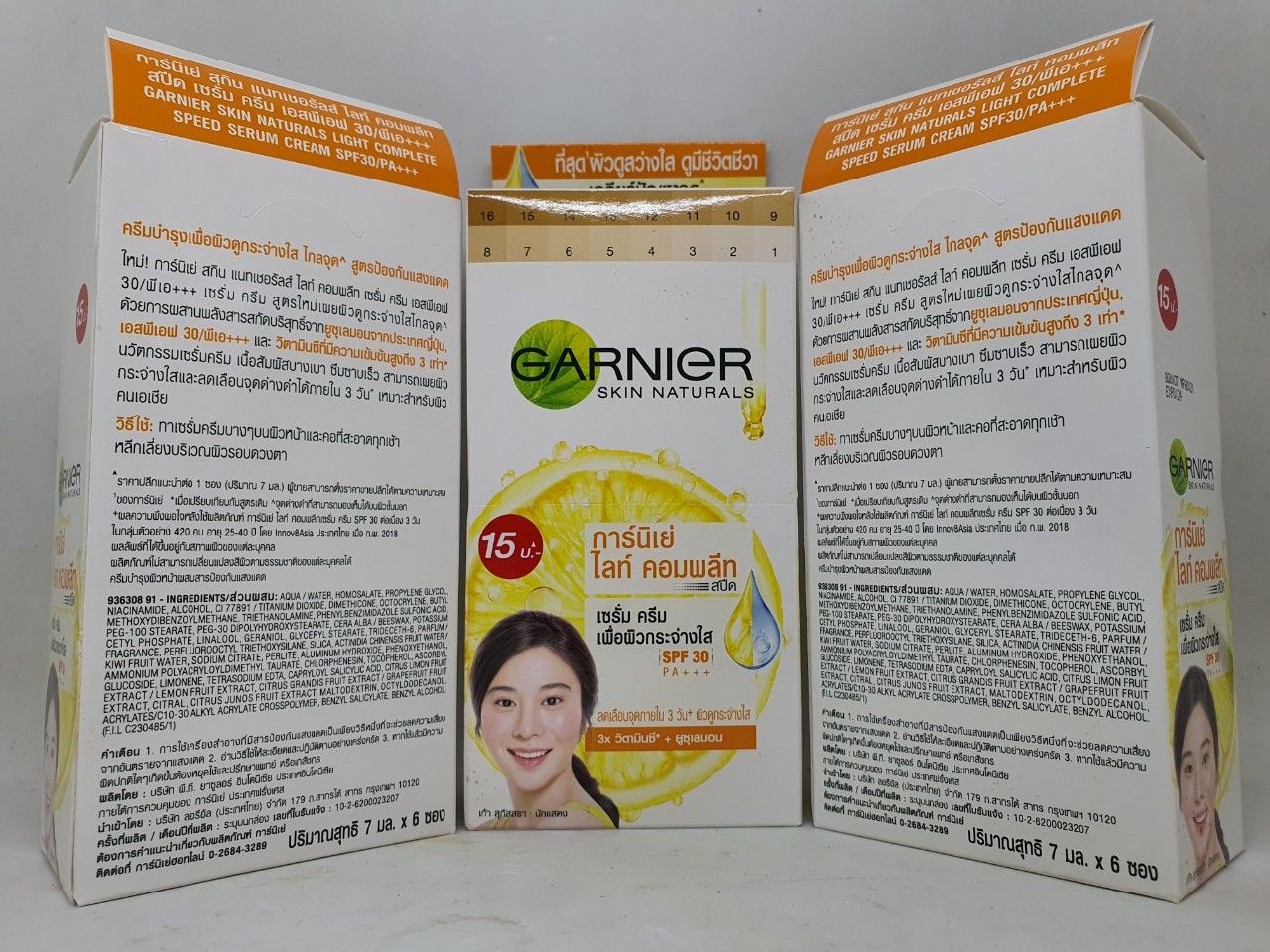 6 tuýp dưỡng trắng da mặt garnier skin naturals màu vàng hàng nội địa chính hãng thái lan 7 ml