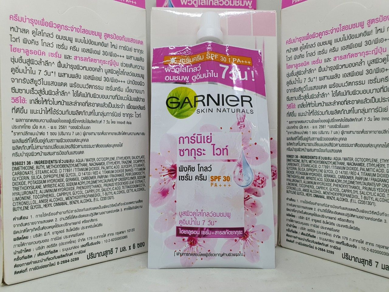 6 tuýp dưỡng trắng da mặt garnier skin naturals màu hồng hàng nội địa chính hãng thái lan 7 ml