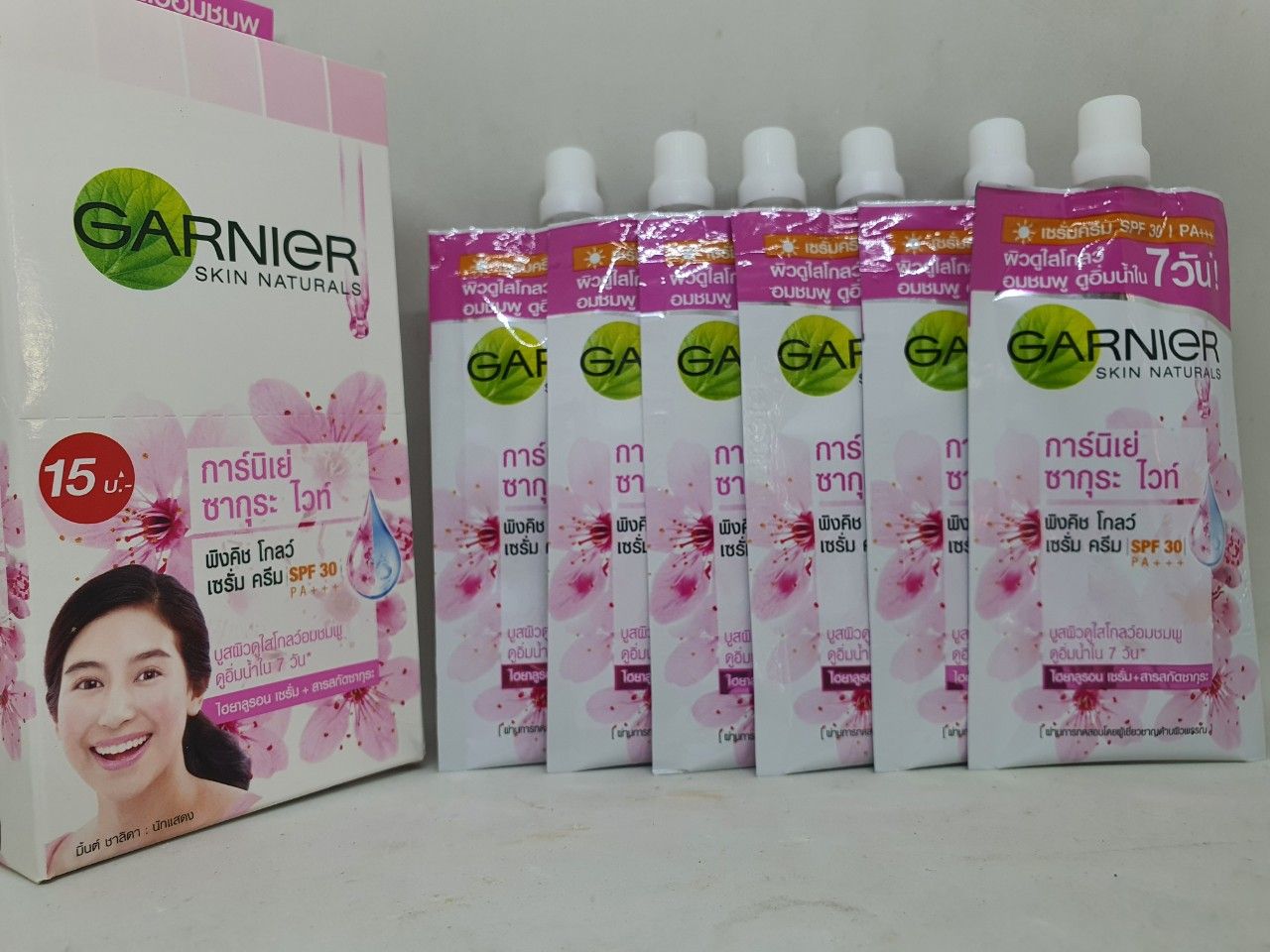 6 tuýp dưỡng trắng da mặt garnier skin naturals màu hồng hàng nội địa chính hãng thái lan 7 ml