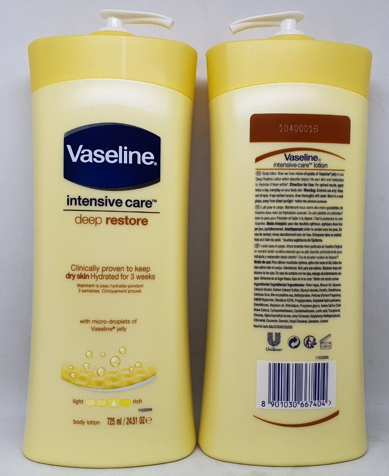 Sữa dưỡng thể vaseline intensive care deep restore india 725 ml