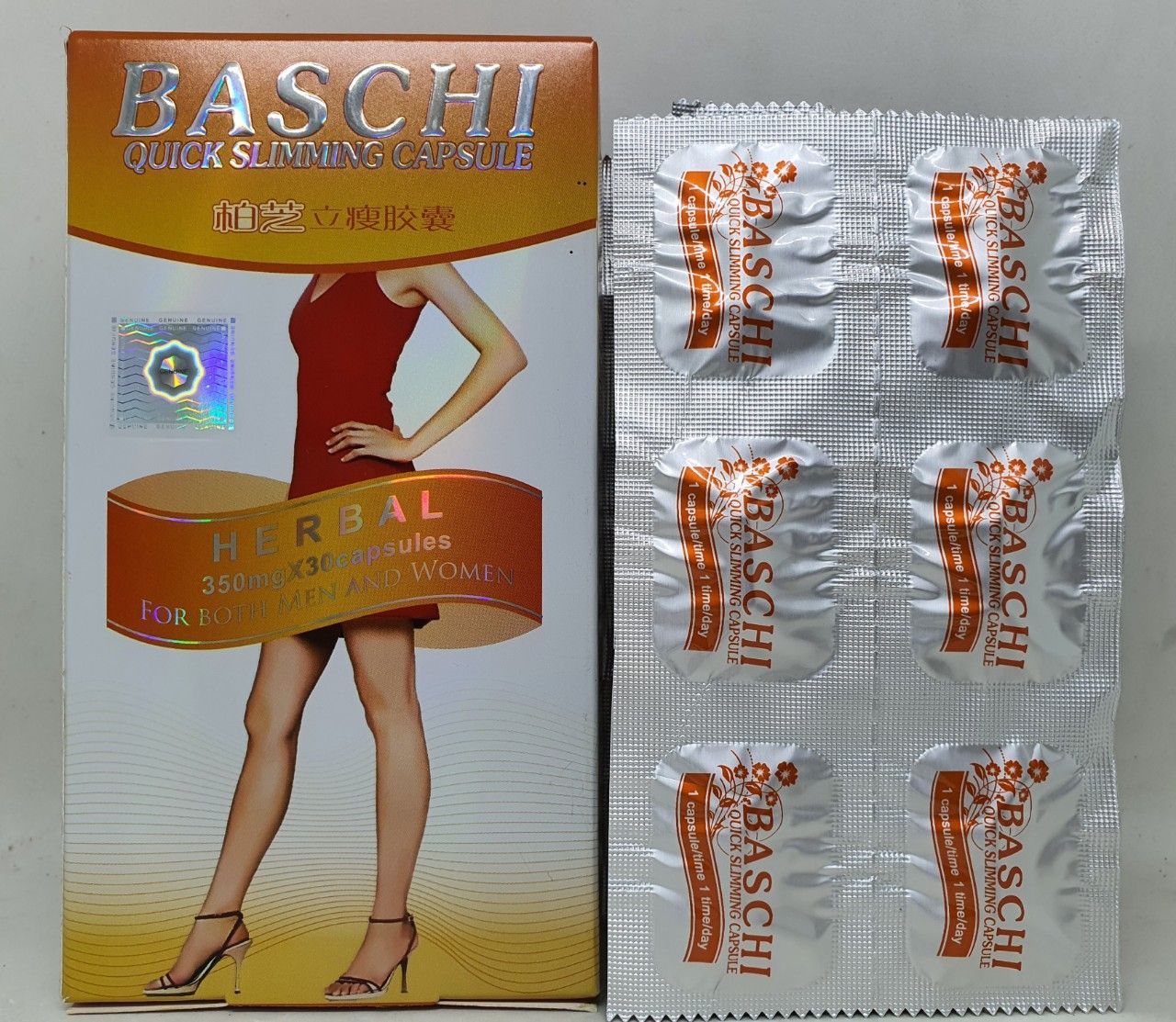 Viên uống giảm cân baschi quick slimming capsule màu cam 30 viên