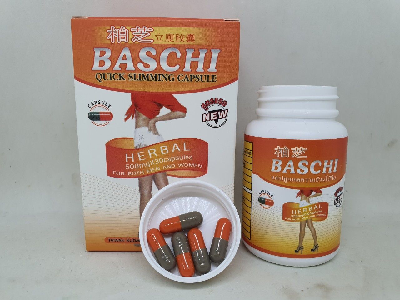  Viên uống giảm cân baschi quick slimming capsule mới hàm lượng 500mg màu cam 30 viên 